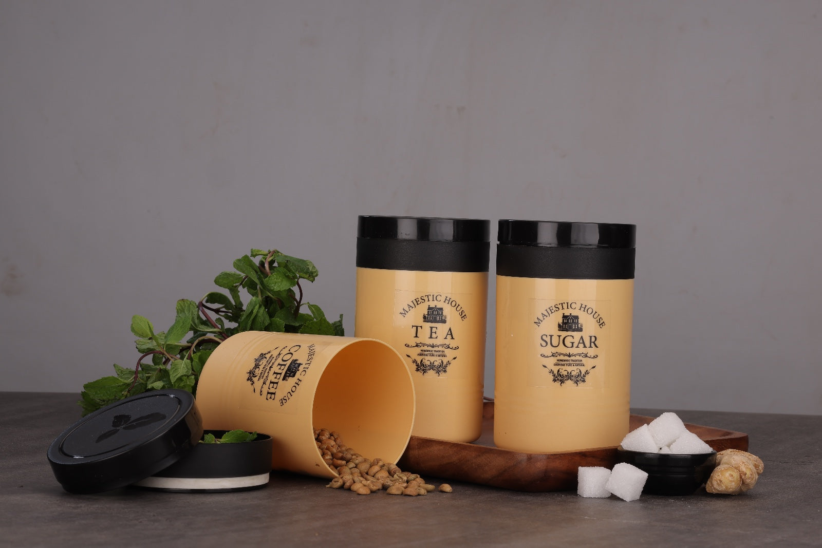 TEA COFFEE SUGAR CONTAINERS